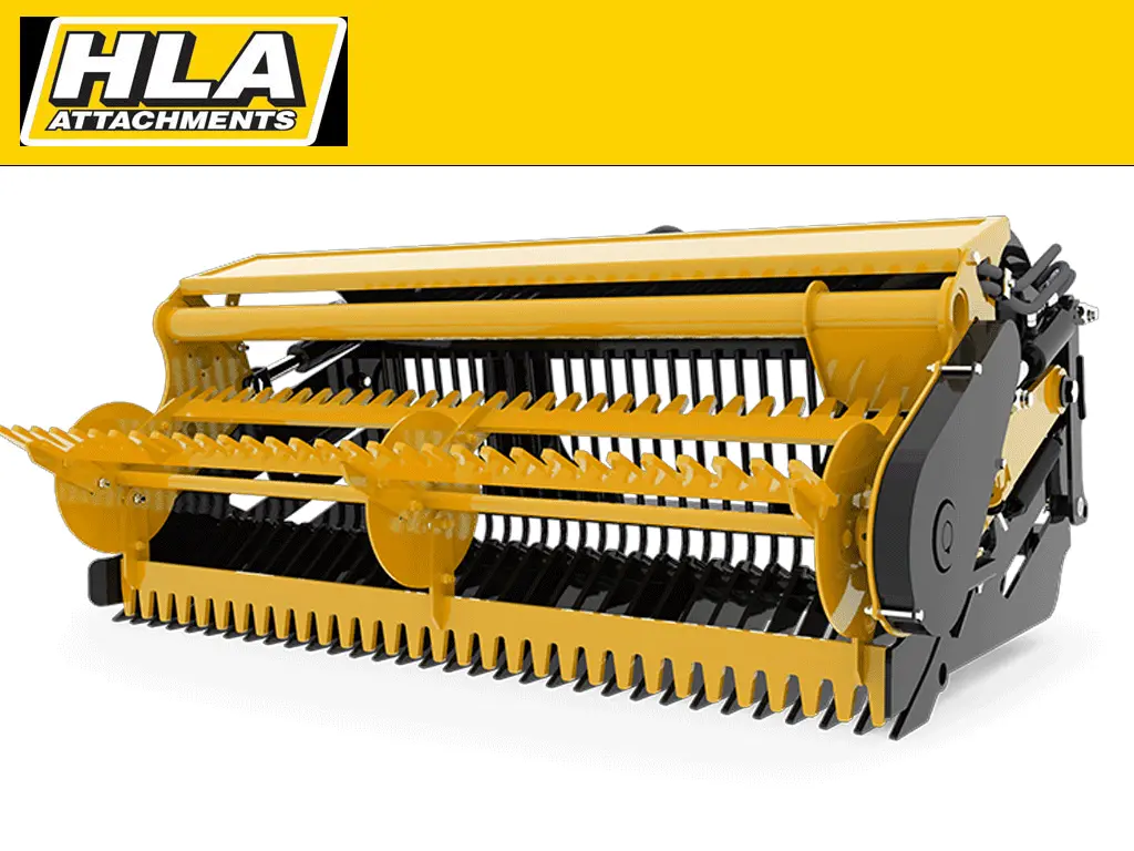 Hla Landscape Stone Picker (With Power Reel) For Skid Steer 1