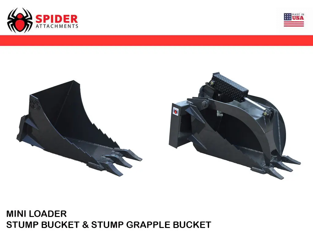 Spider Attachments Stump Bucket For Mini Loader 1