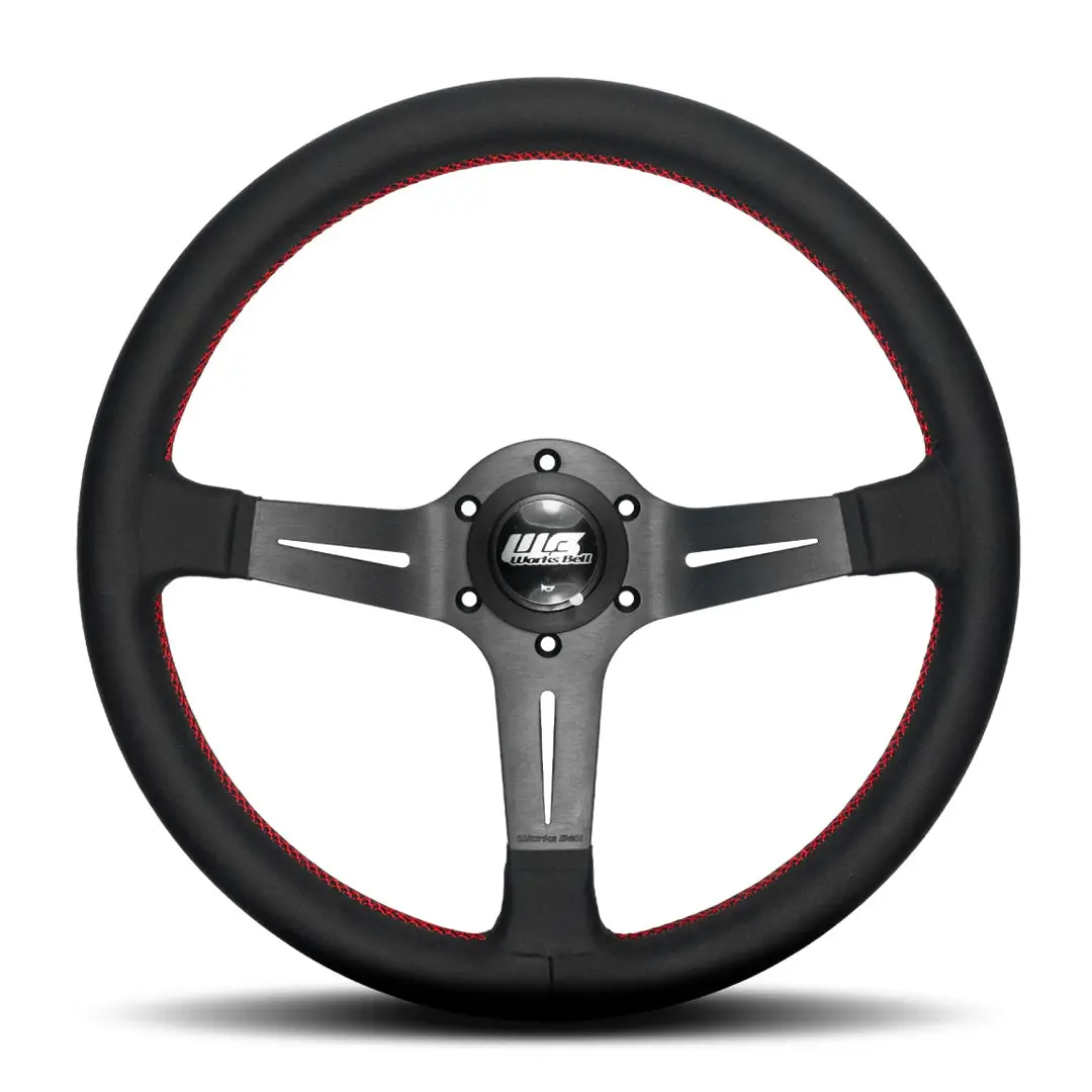Worksbell Steering Wheel Red Stitch 340 1
