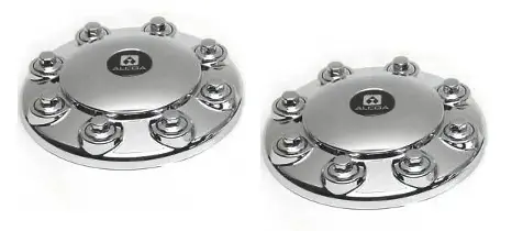 Pair Of 2 Alcoa Front Chrome Plastic Cover Kit (8 On 275Mm, 33Mm Lug Nuts) 1