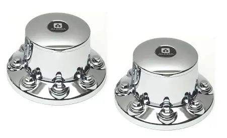 Pair Of 2 Alcoa Rear Chrome Plastic Cover Kit (8 On 275Mm, 33Mm Lug Nuts) 1