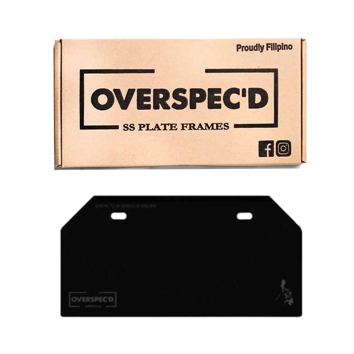 Overspec'd Motorcycle Plate Frame Holder Powder Coated Type 2 1
