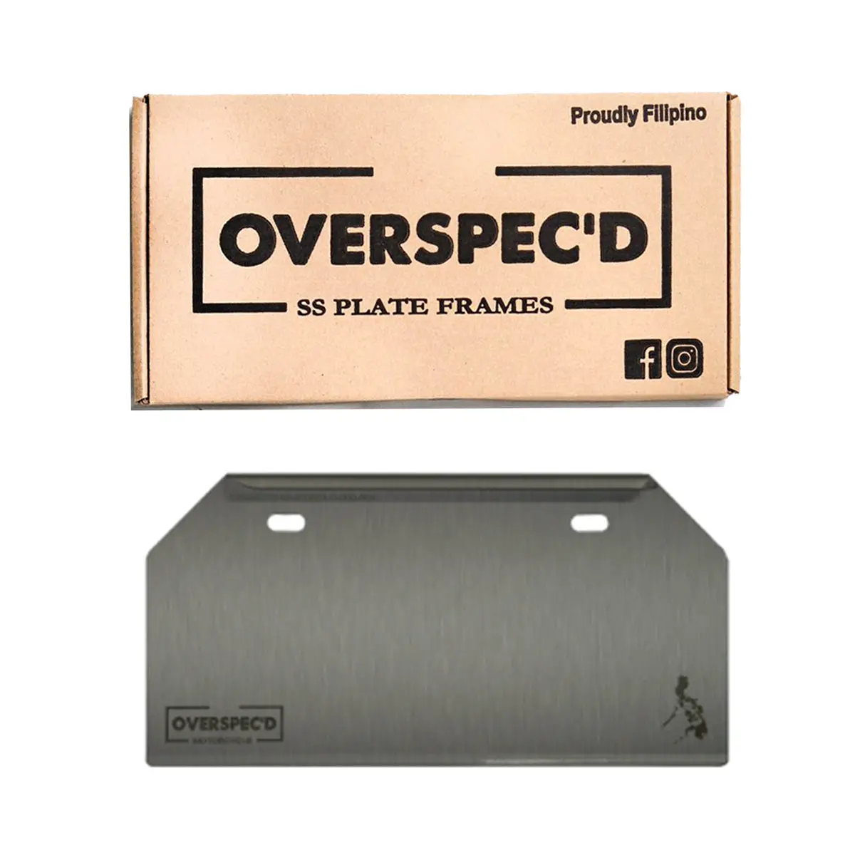 Overspec'd Motorcycle Plate Frame Holder Plain Type 2 1