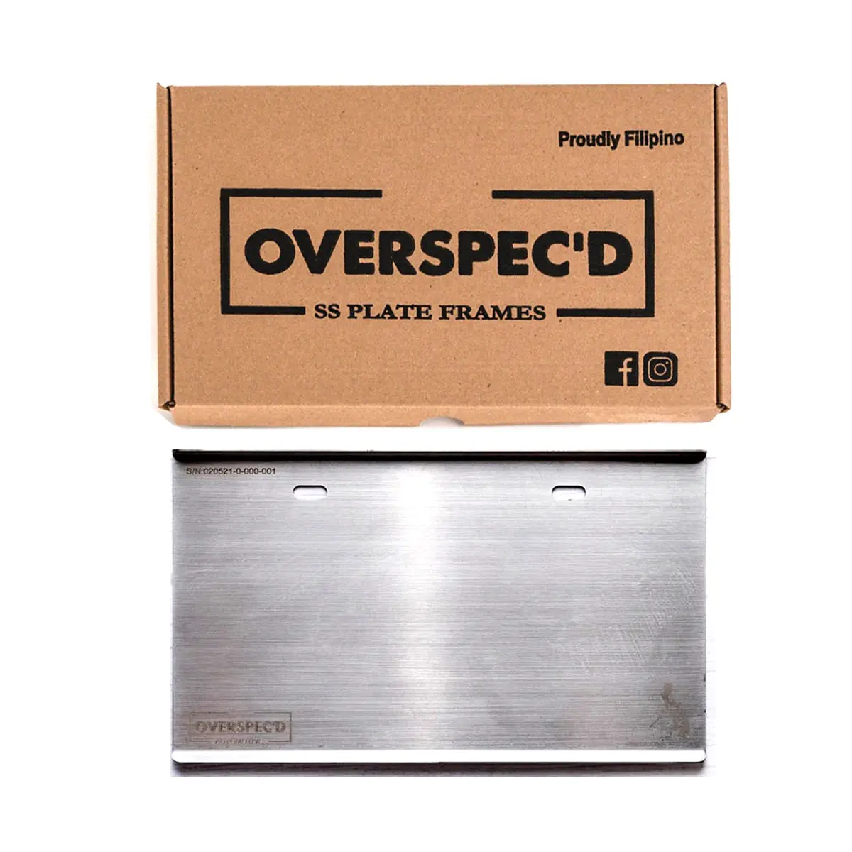 Overspec'd Motorcycle Plate Frame Holder Plain Type 3 1