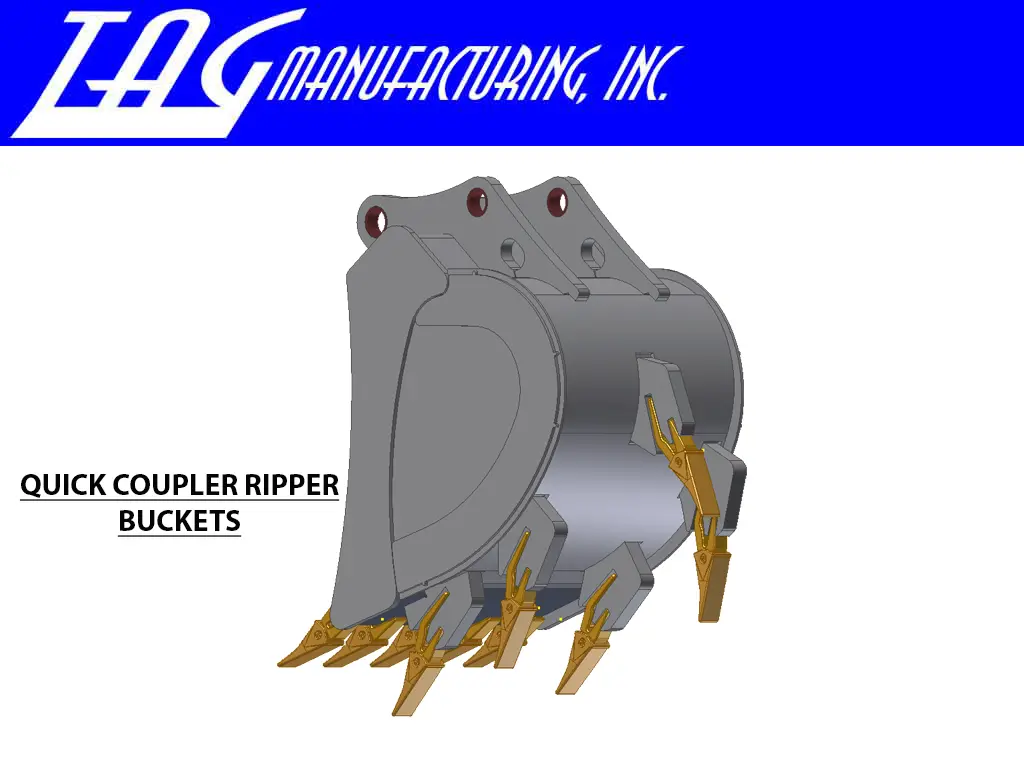 Tag Quick Coupler Ripper Buckets With 1.75" T-Pin For 12,000 - 16,000 Lbs. Excavators 1