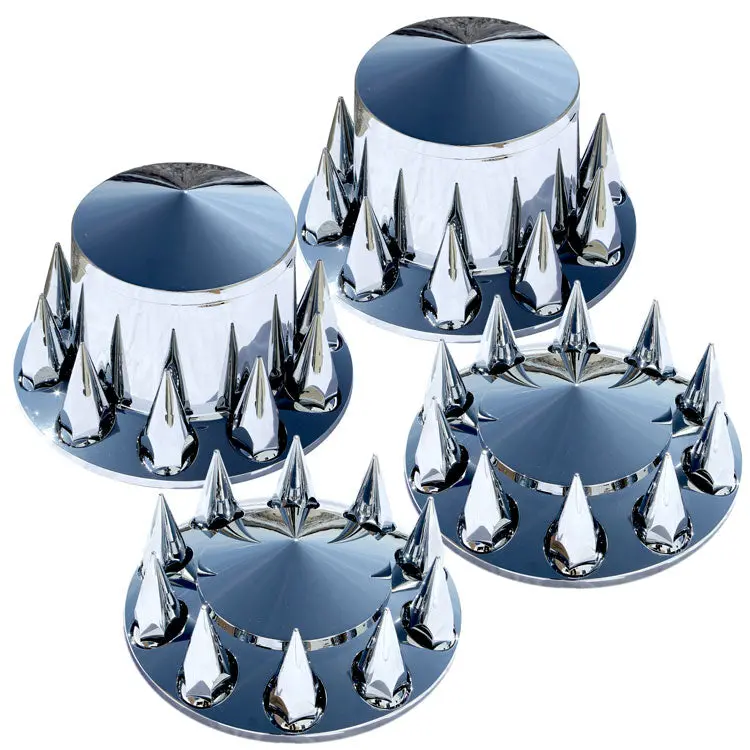 Pointed Cap And Spike Nut Covers 4 Piece Single Rear Axle Set 10X285mm 1