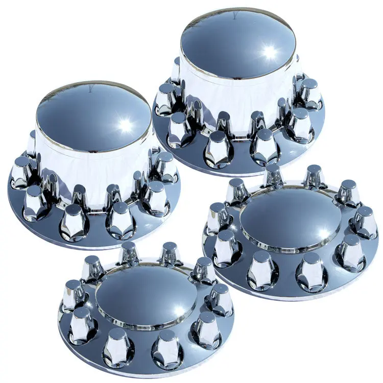 Rounded Cap And Regular Nut Covers 4 Piece Single Rear Axle Set 10X285 Hub Pilot Pattern 1