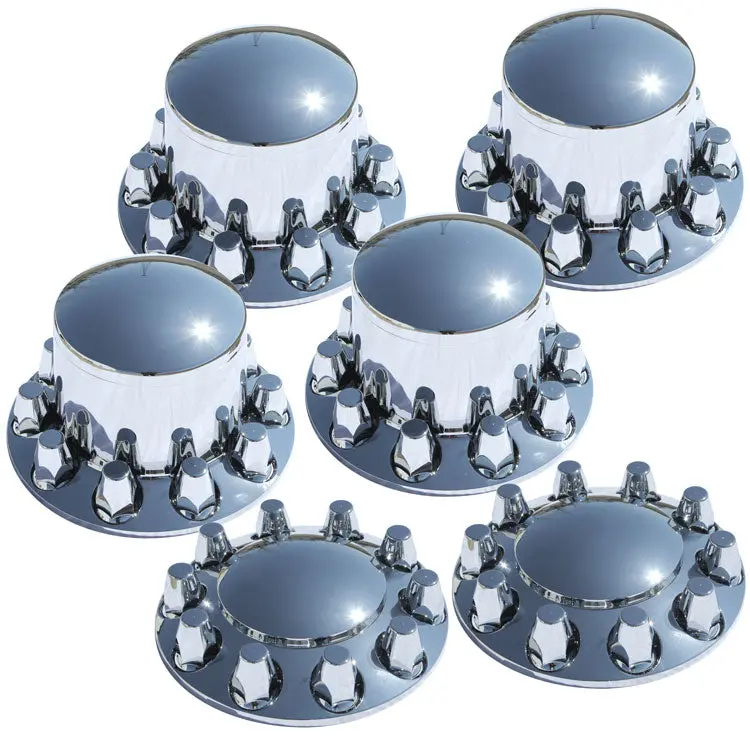 Rounded Cap And Regular Nut Covers 6 Piece Tandem Rear Axle Set 1