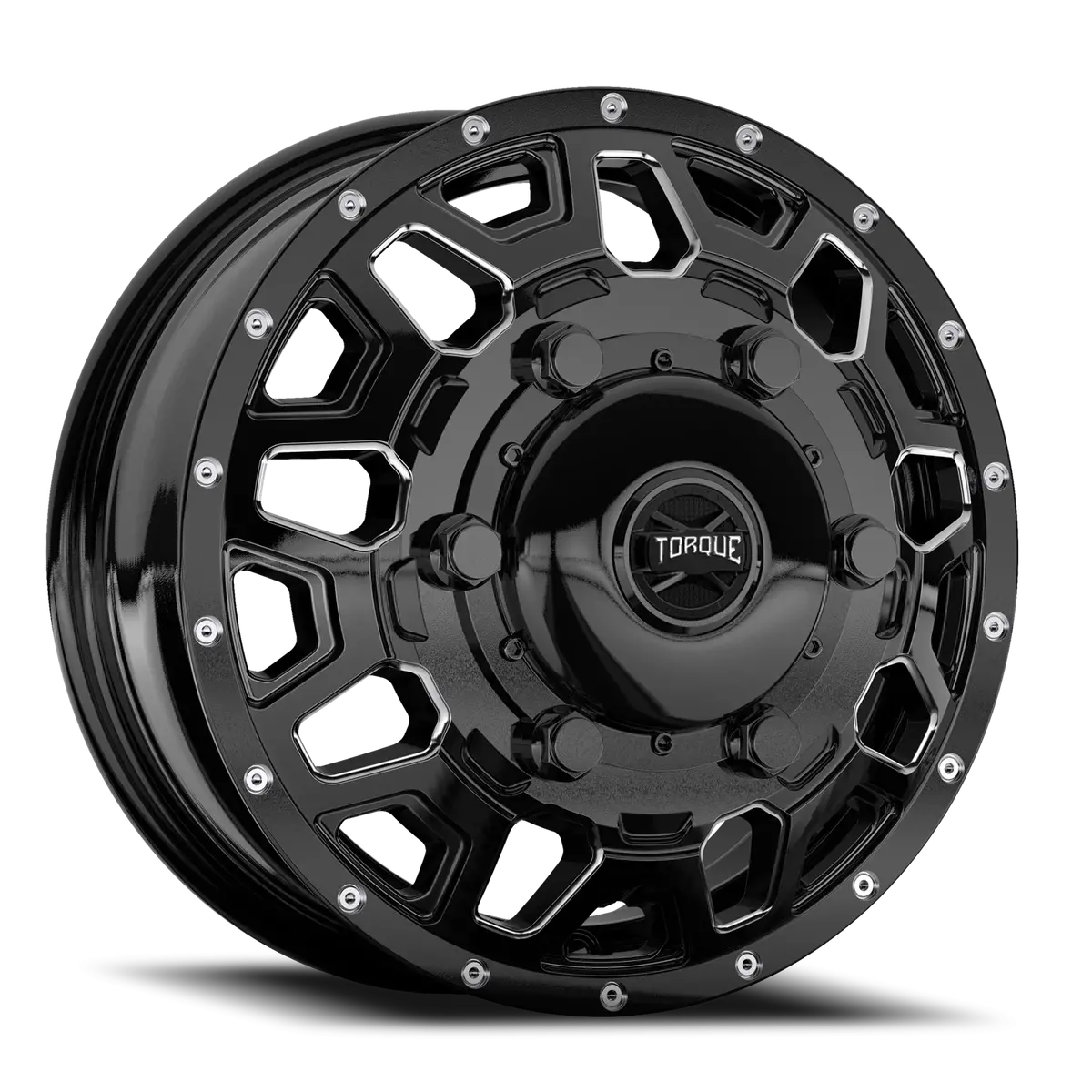 Gloss Black Milled Spoke Torque Hd Rush Aluminum Wheel 6 On 180Mm (138.8Mm Bore) 1