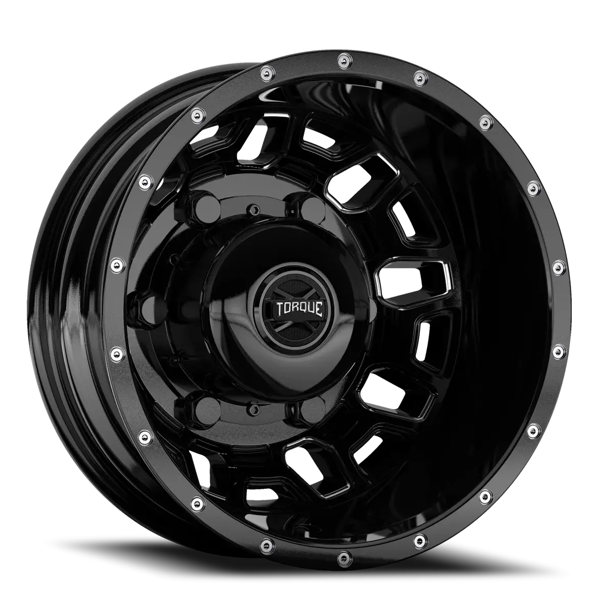 Gloss Black Milled Spoke Torque Hd Rush Aluminum Wheel 6 On 205Mm (161.1Mm Bore) 1