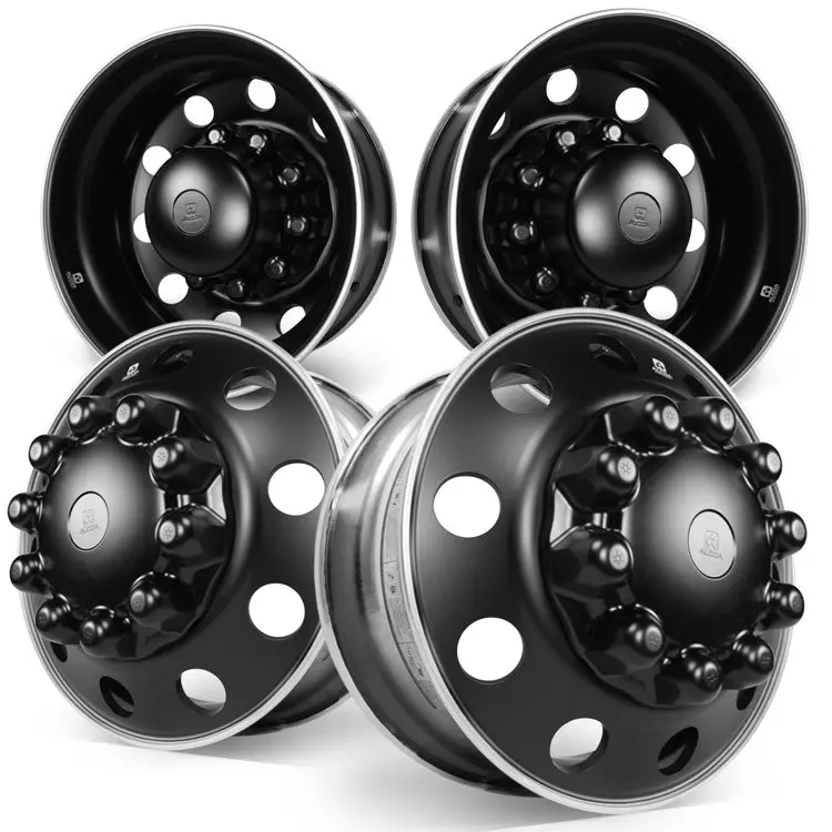 22.5 Alcoa Dura-Black™ Aluminum 10X285mm 4 Wheel Kit 1