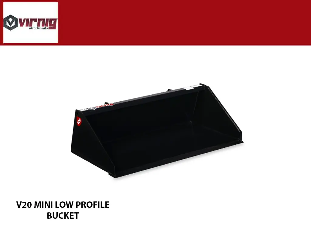 Virnig V20 Mini Skid Steer Low Profile Dirt Bucket 1