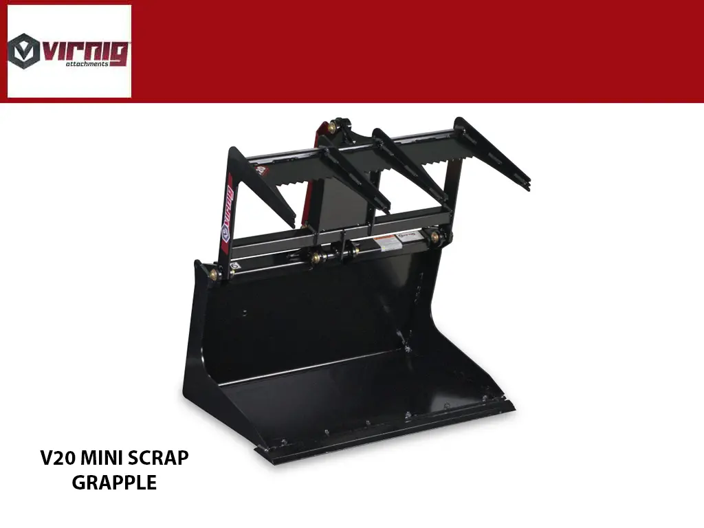 Virnig V20 Mini Skid Steer Scrap Grapple 1