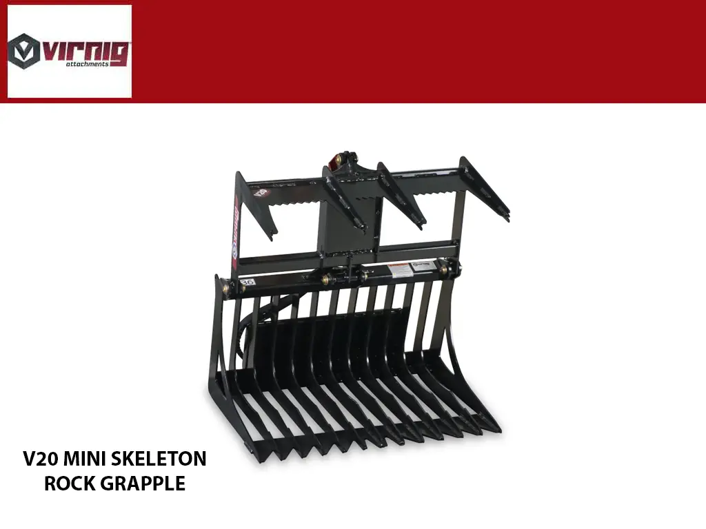 Virnig V20 Mini Skid Steer Skeleton Rock Grapple 1