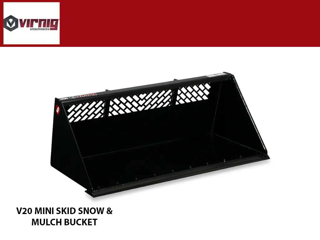 Virnig V20 Mini Skid Steer Snow/Light Material Bucket 1