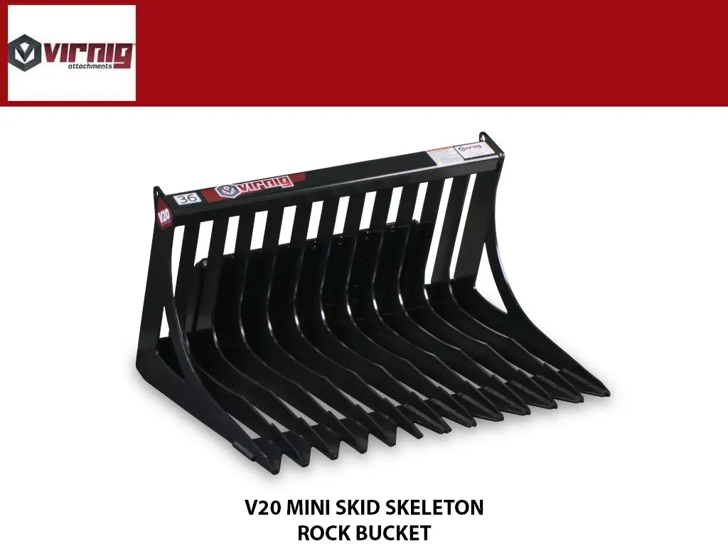Virnig V20 Mini Skid Skeleton Rock Bucket 1