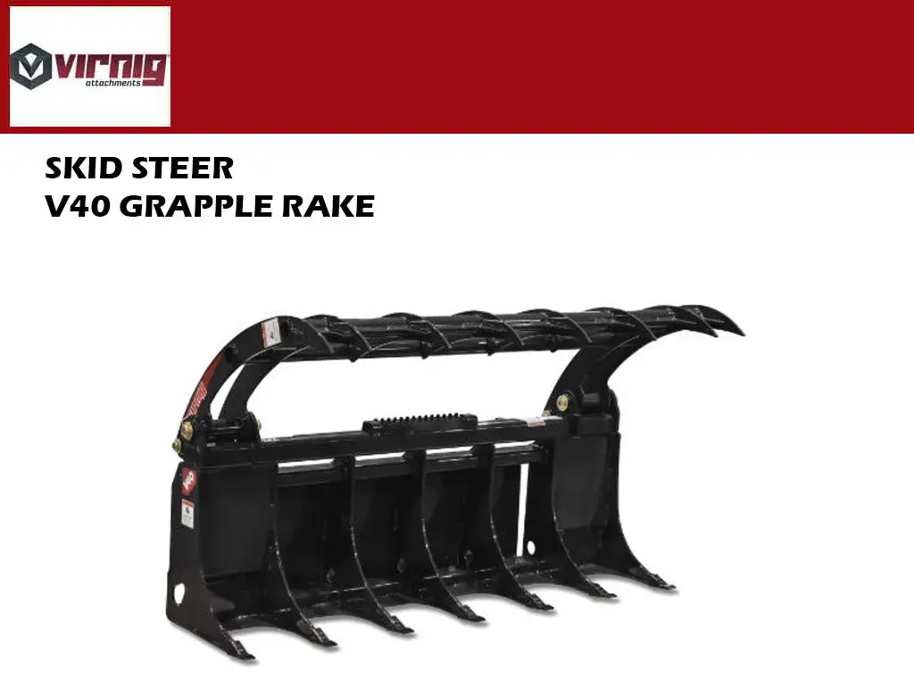 Virnig V40 Root Rake Grapple For Skid Steer 1