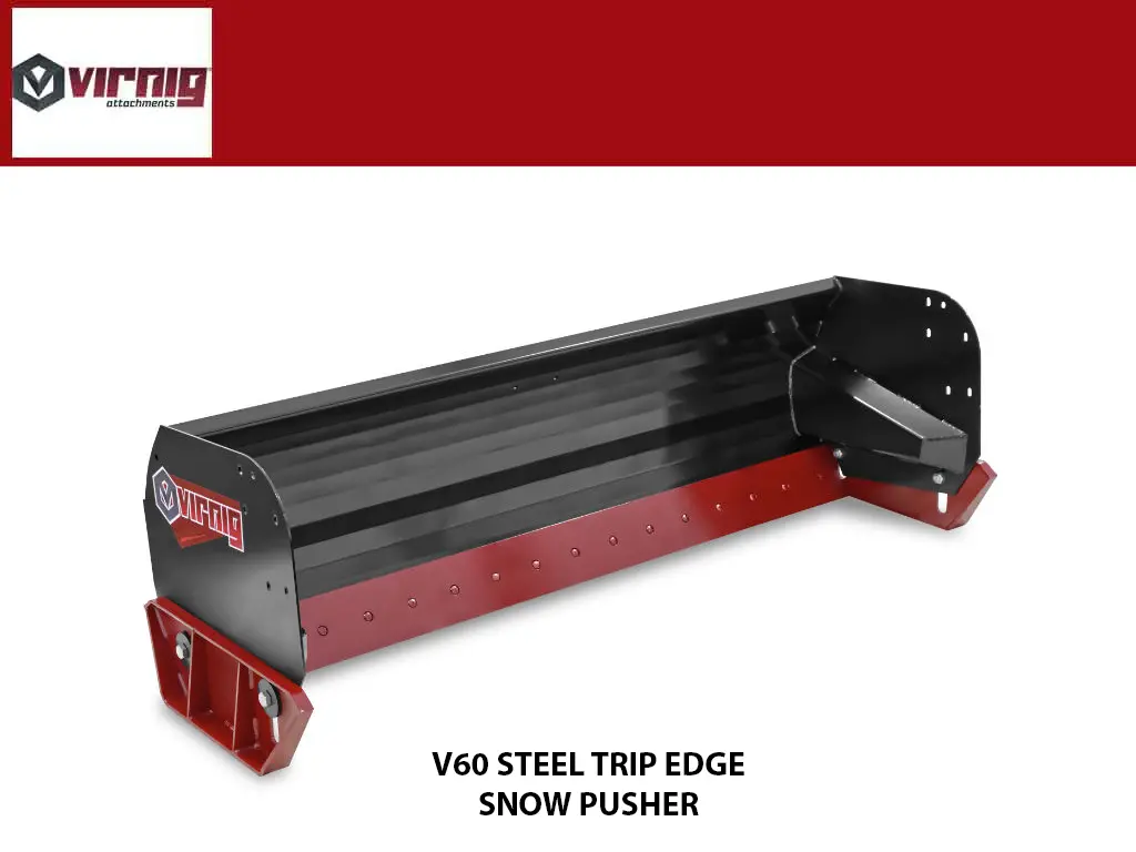 Virnig V60 Steel Trip Edge Snow Pusher For Skid Steer Loader 1
