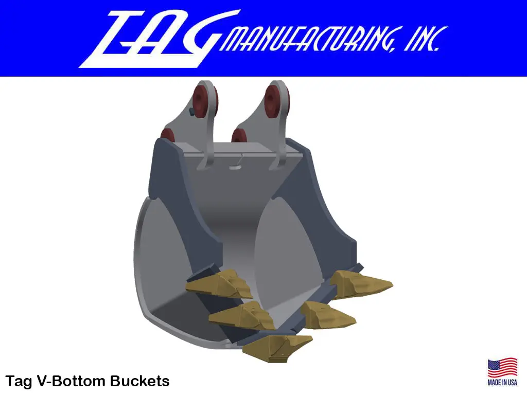 Tag V-Bottom Buckets For 140000 - 160000 Lbs. Excavators 1