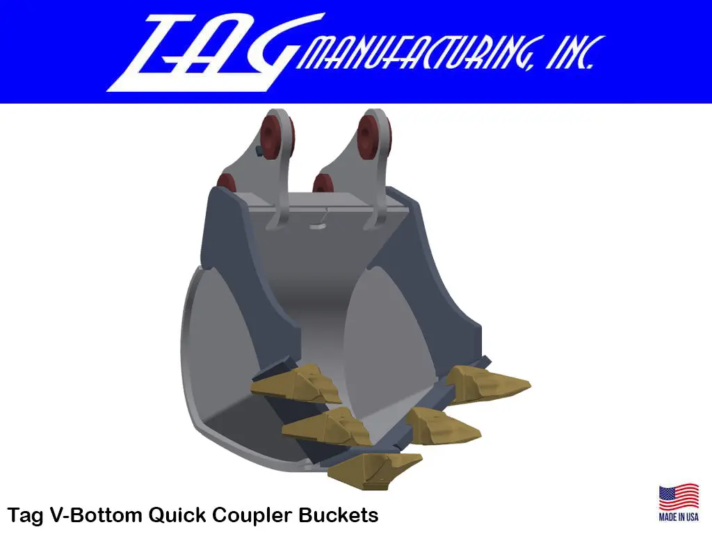 Tag V-Bottom Quick Coupler Buckets For 140000 - 160000 Lbs. Excavators 1