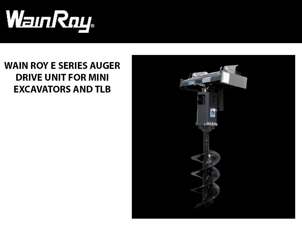Wain Roy E-Series Auger Drive Unit For Mini Excavators And Tlb 1