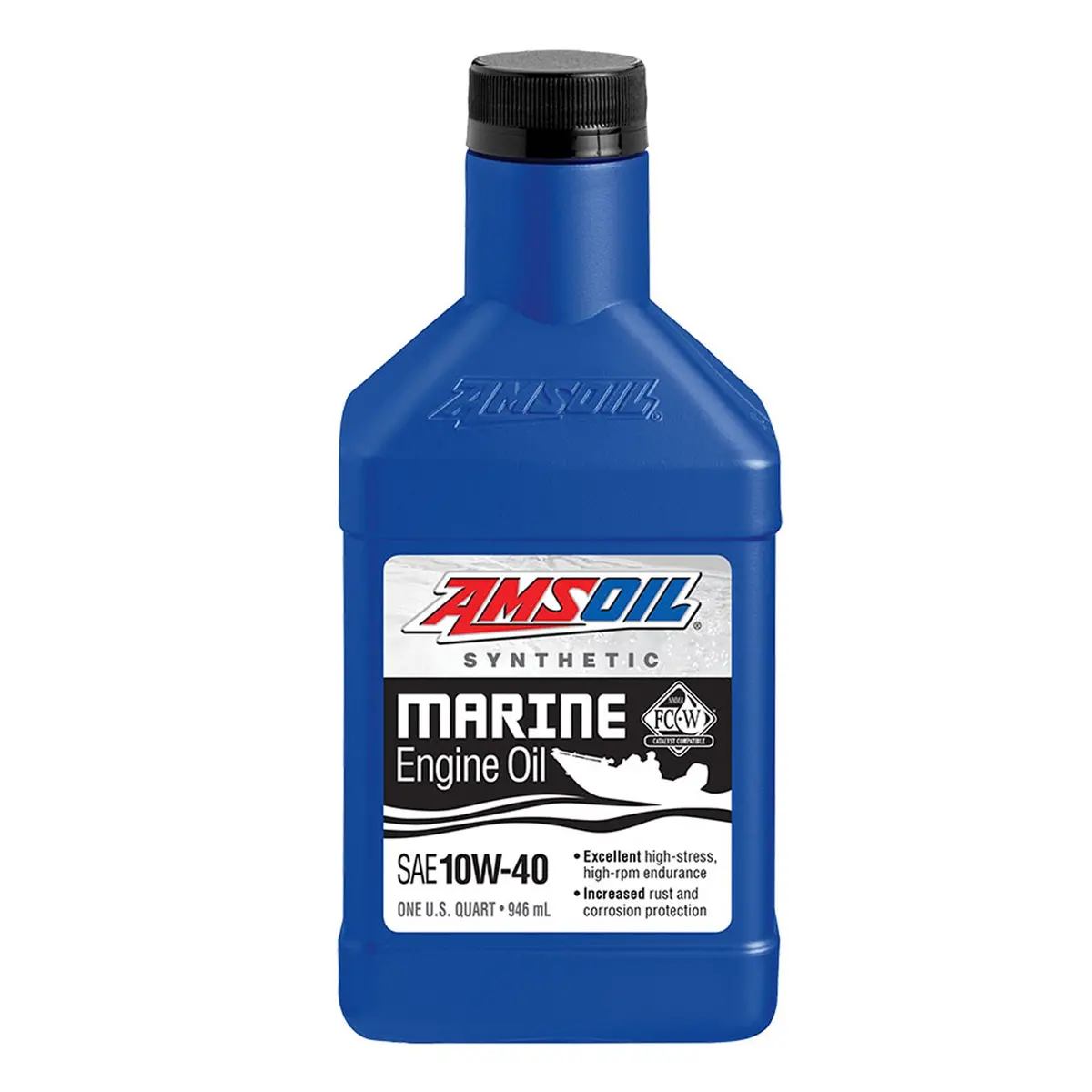 Amsoil 100% Synthetic Marine Engine Oil 10W40 1 Quart 1
