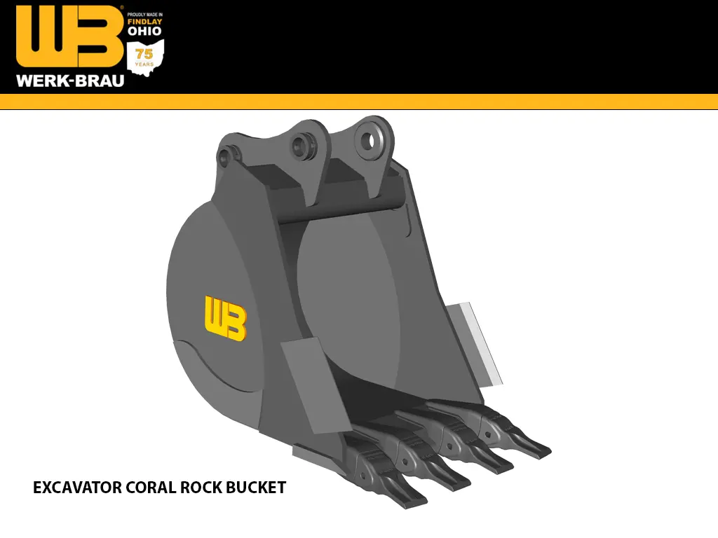 Werk-Brau Coral Rock Bucket For 2,150 - 4,900 Lbs. Excavators. (Mini 76) 1