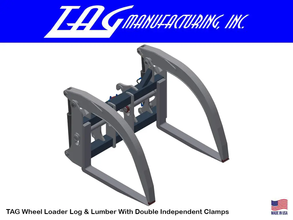 Tag Log & Lumber Forks With Double Independent Clamps For Class 500 Wheel Loaders 1
