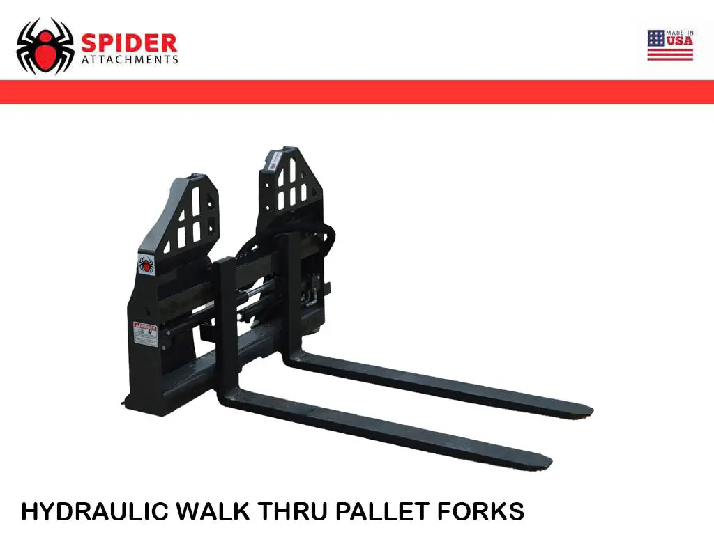 Spider Walk Thru Hydraulic Pallet Forks For Skid Steer 1