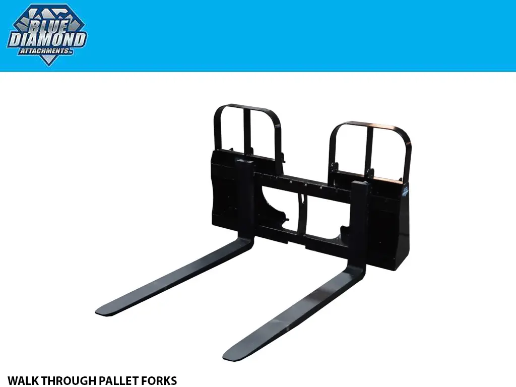 Blue Diamond Walk Through Pallet Forks For Skid Steer Loader 1