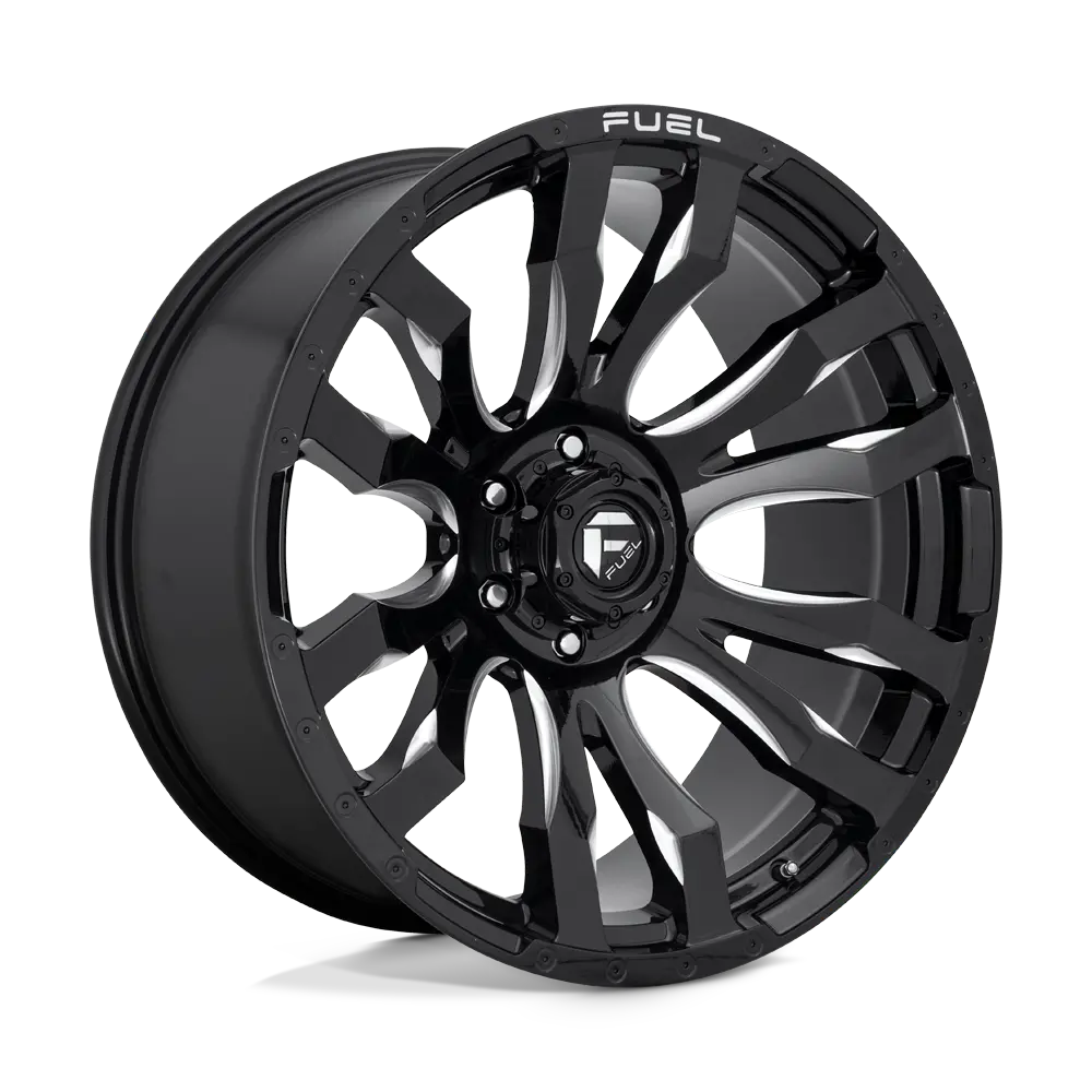 Fuel Blitz D673 Gloss Black Milled Aluminum Wheel 1