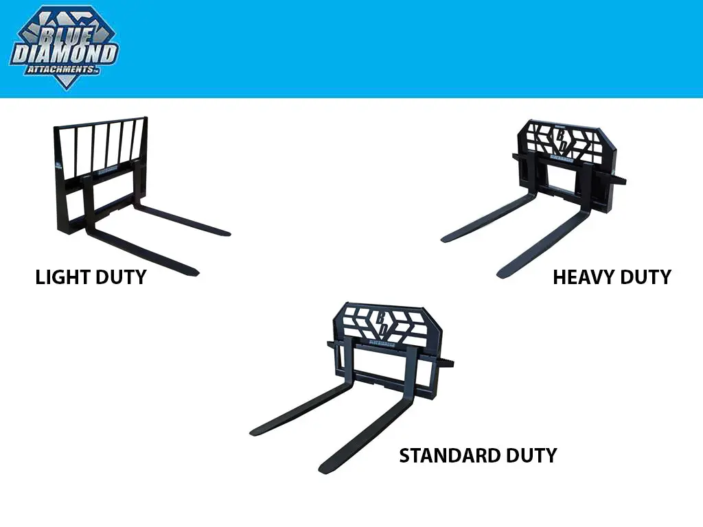 Blue Diamond Pallet Forks For Skid Steer (Light Duty, Standard Duty, Heavy Duty) 1