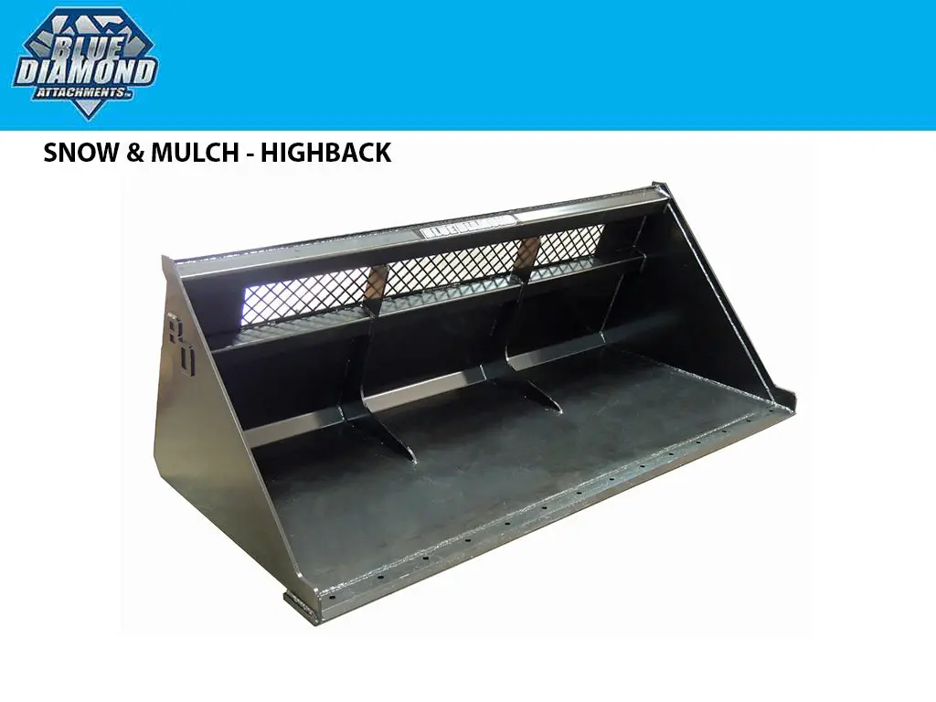 Blue Diamond High Back Snow And Mulch Bucket For Skid Steer 1
