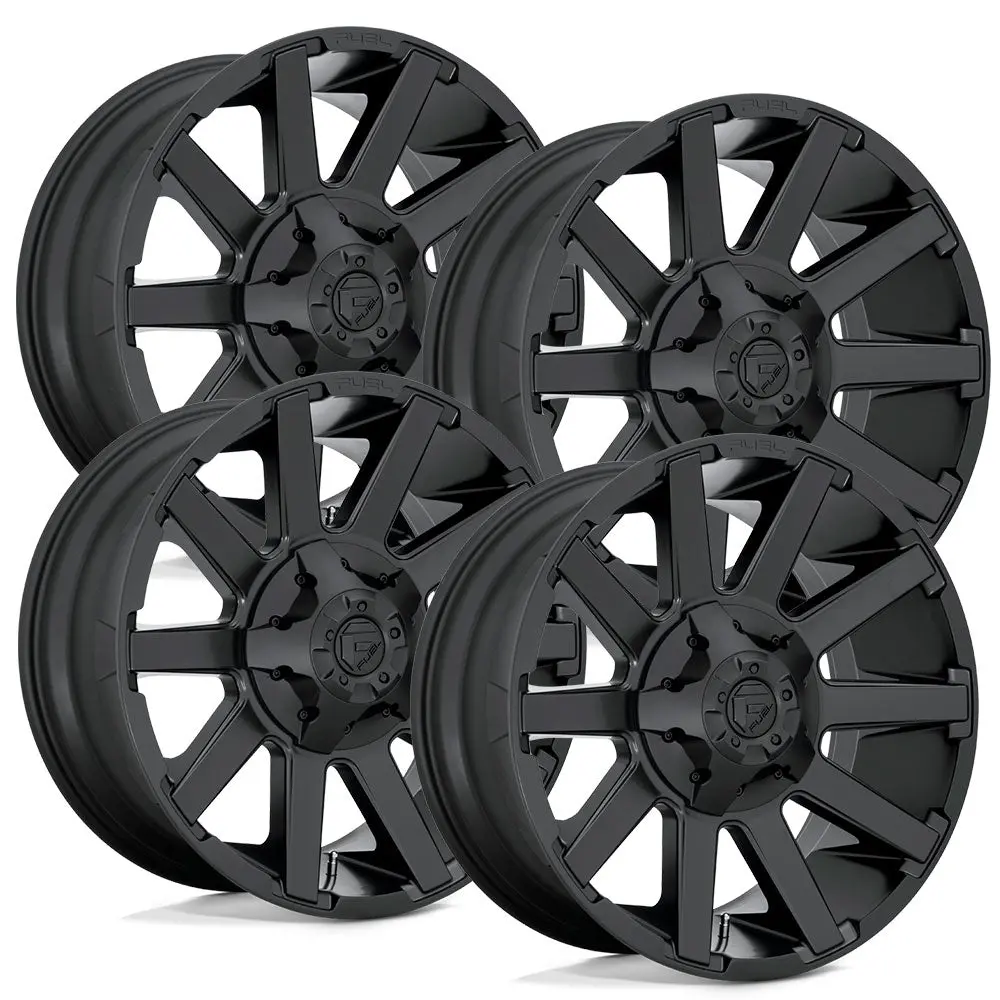 Fuel Contra D437 Satin Black Aluminum Chevy / Gmc Srw Wheel Kit (8X180) 1