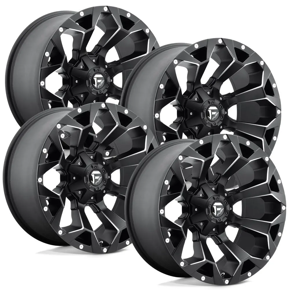 Fuel Assault D546 Matte Black Aluminum Chevy / Gmc Srw Wheel Kit (8X180) 1