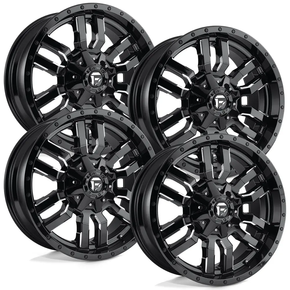 Fuel Sledge D595 Milled Black Aluminum Dodge Ram Srw Wheel Kit (8X6.5) 1