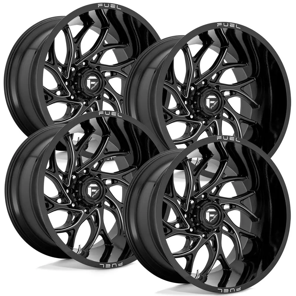 Fuel Runner D741 Gloss Black Aluminum Ford Srw Wheel Kit (8X170) 1