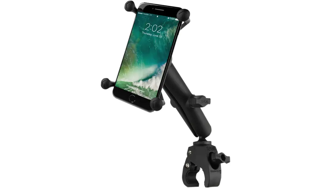 Ram Mounts Ram® Small Tough-Claw™ Base With Long Double-Socket Arm And Universal Ram® X-Grip® Cradle Ramb400cun10u 1