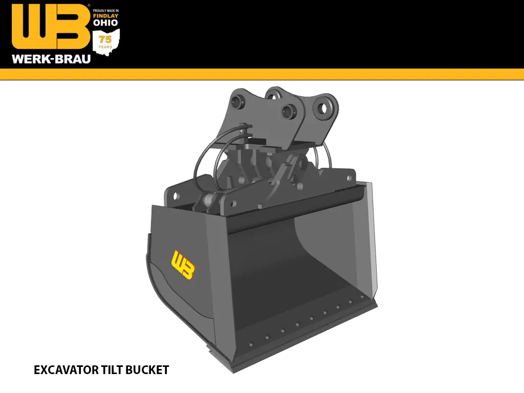 Werk-Brau Tilt Bucket For 68,000 - 82,000 Lbs. Excavators. (35Mt) 1