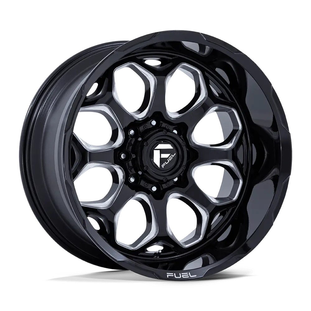 Fuel Scepter D862 Gloss Black Finish And Milled Aluminum Wheel 1