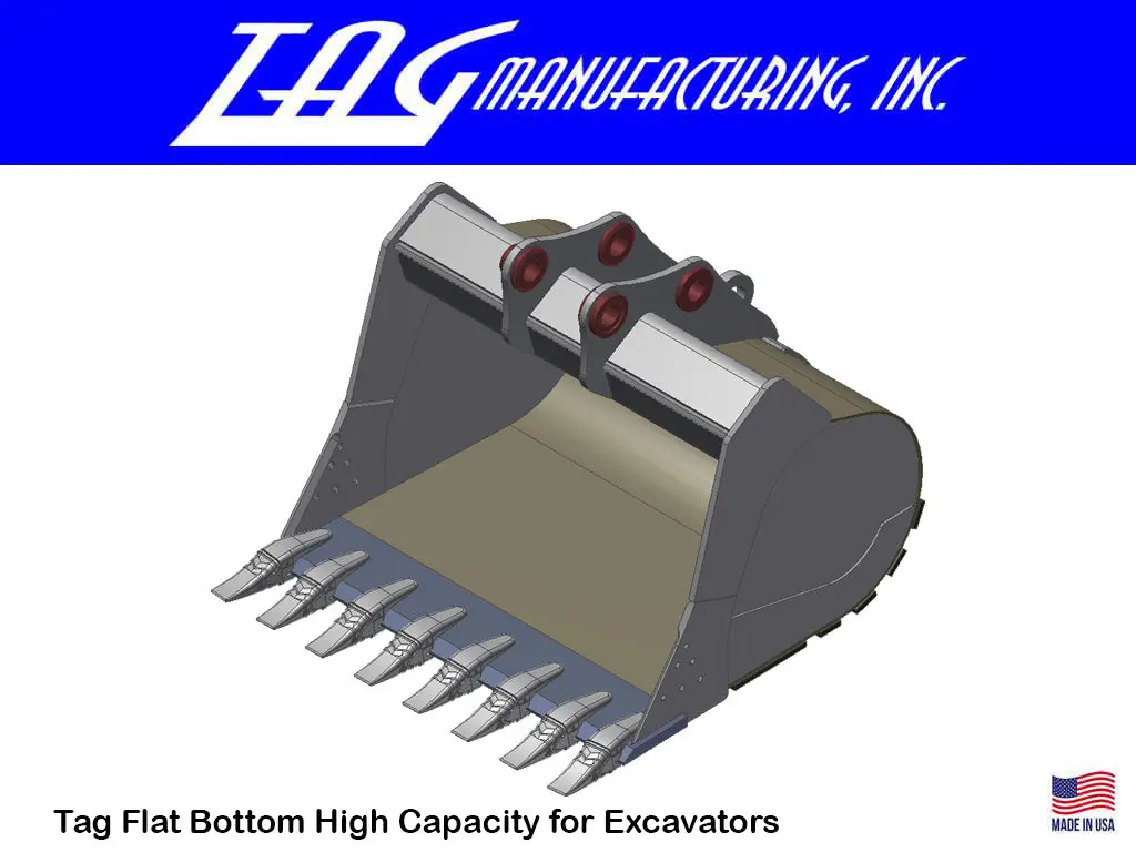 Tag Flat Bottom High Capacity Buckets For 80000 - 120000 Lbs. Excavators 1