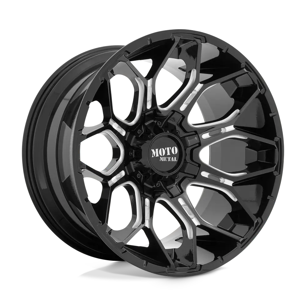 Moto Metal Sniper Mo808 Gloss Black And Milled Aluminum Wheel 1
