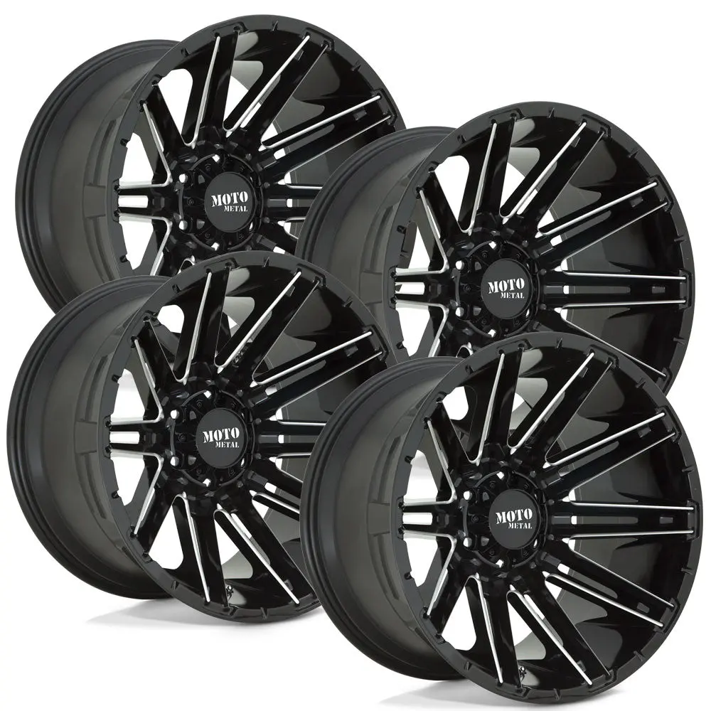 Moto Metal Kraken Mo998 Black Aluminum Ford Srw Wheel Kit (8X170) 1
