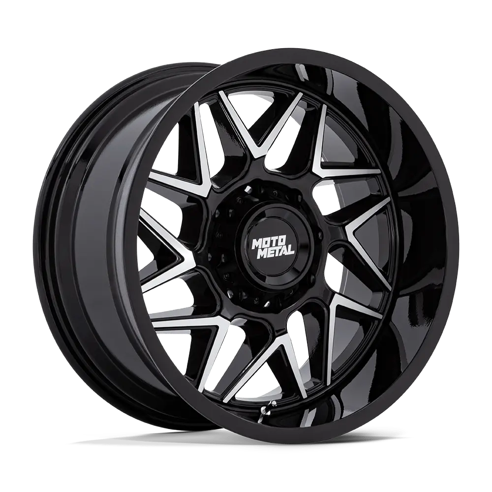 Moto Metal Turbine Mo812 Gloss Black With Machined Face Aluminum Wheel 1