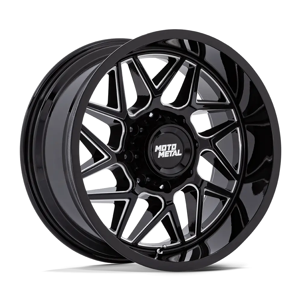 Moto Metal Turbine Mo812 Gloss Black And Milled Aluminum Wheel 1