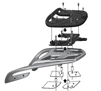 Shad Top Mount Plate For Shad Top Boxes  R1200rt K1200gt K1600gt 1