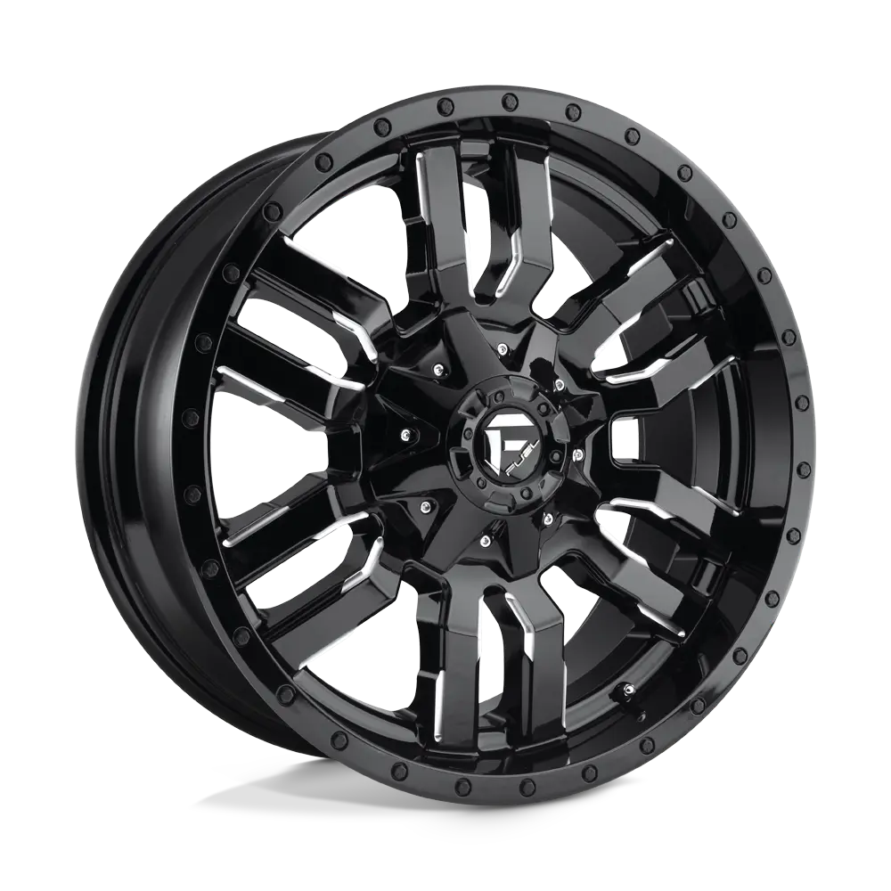 Fuel Sledge D595 Milled Gloss Black Finish Aluminum Wheel 1