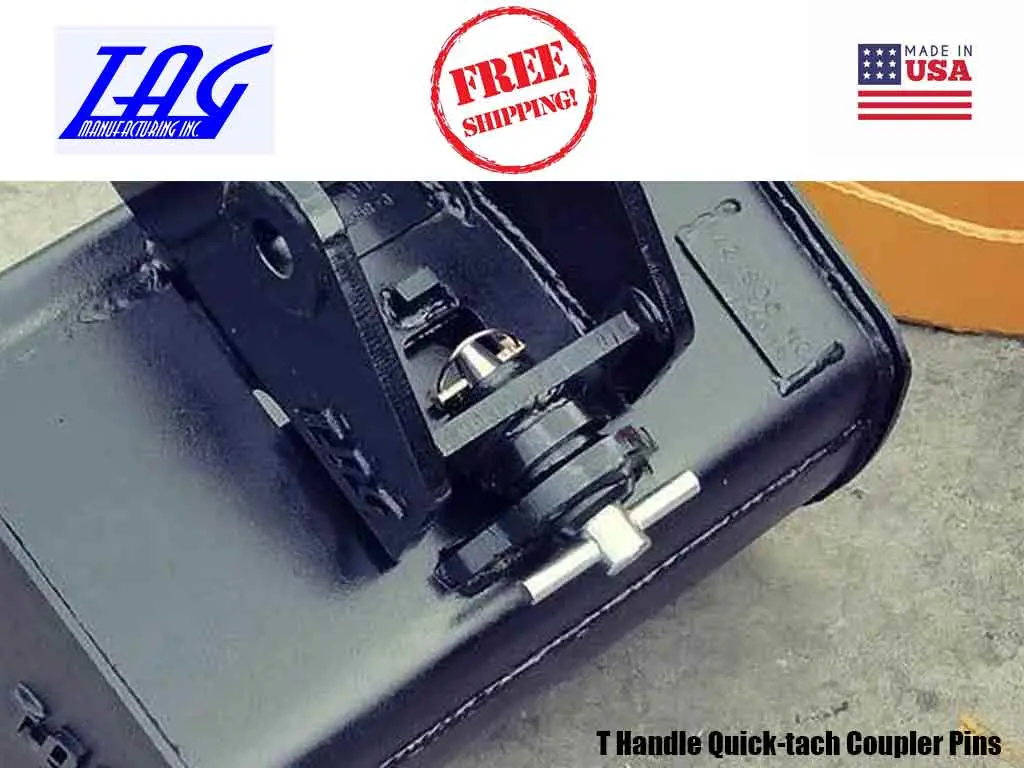 Tag T-Handle Quick Coupler Pins For Backhoes And Excavators 1