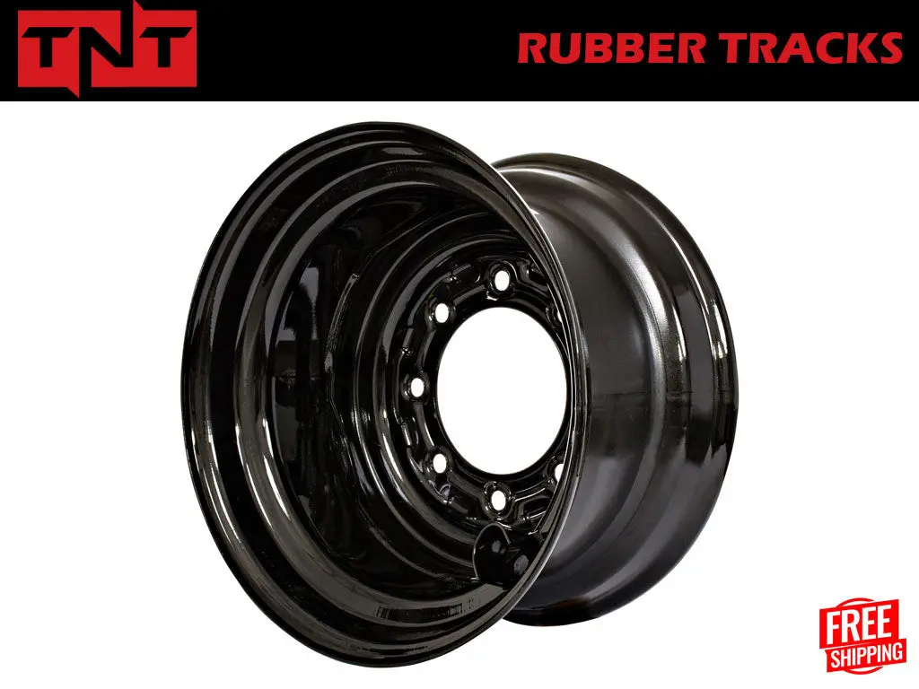 Tnt Gloss Black 8 Bolt Hole Heavy Duty Rim / Wheel For 10-16.5 Skid Steer Tires 1
