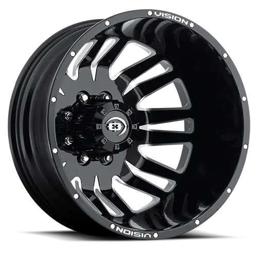 20X8.25 Vision Gloss Black Machined Face Rear 8X200 2005-Present F350 Drw 1